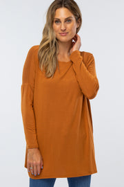 Camel Long Dolman Sleeve Top