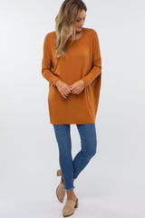 Camel Long Dolman Sleeve Top