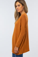 Camel Long Dolman Sleeve Top