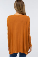 Camel Long Dolman Sleeve Top