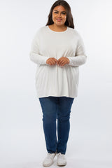 Ivory Long Dolman Sleeve Plus Top