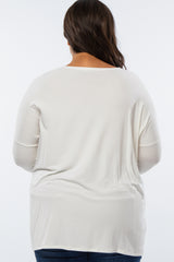 Ivory Long Dolman Sleeve Plus Top