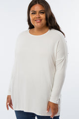 Ivory Long Dolman Sleeve Plus Top