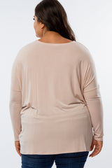 Light Pink Long Dolman Sleeve Plus Top