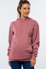 Mauve Oversized Maternity Hooded Sweatshirt