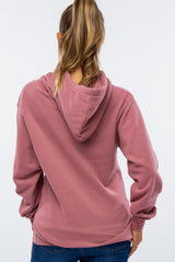 Mauve Oversized Maternity Hooded Sweatshirt