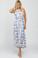 White Floral Empire Maxi Dress