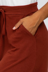 Rust Drawstring Maxi Skirt