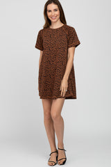 Camel Animal Print T-Shirt Dress