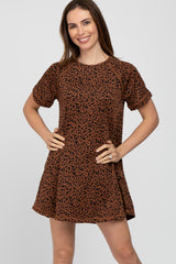 Camel Animal Print T-Shirt Dress