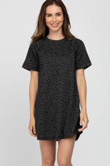 Charcoal Animal Print T-Shirt Dress