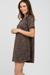 Mocha Animal Print T-Shirt Dress