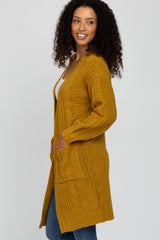 Yellow Mixed Knit Chunky Cardigan