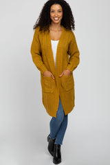 Yellow Mixed Knit Chunky Cardigan