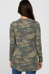 Olive Camo Soft Knit Long Sleeve Top