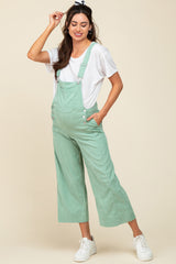 Mint Green Corduroy Pocket Front Maternity Overalls