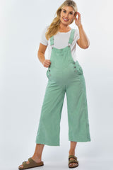 Mint Green Corduroy Pocket Front Maternity Overalls