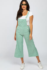 Mint Green Corduroy Pocket Front Maternity Overalls