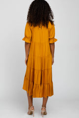 Mustard Tiered Midi Dress