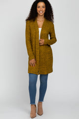 Mustard Marled Knit Cardigan