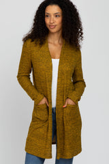 Mustard Marled Knit Cardigan