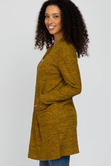 Mustard Marled Knit Cardigan