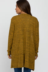 Mustard Marled Knit Maternity Cardigan