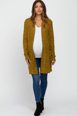 Mustard Marled Knit Maternity Cardigan