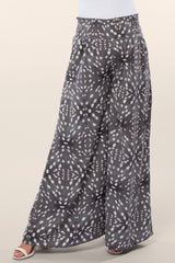 Grey Animal Print Wide Leg Maternity Pants