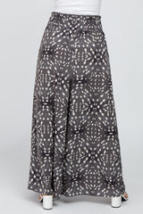 Grey Animal Print Wide Leg Pants