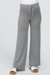 Heather Grey Sweater Knit Maternity Pants