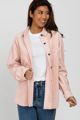 Light PinkCorduroy Maternity Shacket