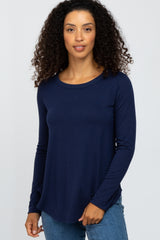 Navy Basic Long Sleeve Top