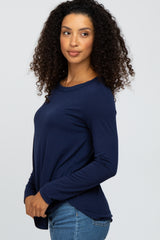 Navy Basic Long Sleeve Top