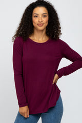 Plum Basic Maternity Long Sleeve Top