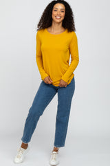 Yellow Basic Long Sleeve Top