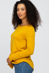 Yellow Basic Long Sleeve Top