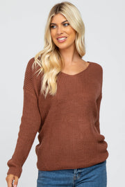 Rust Knot Back Sweater