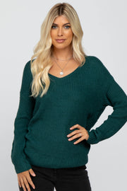 Teal Knot Back Sweater