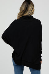 Black Soft Knit Dolman Sleeve Cowl Neck Top