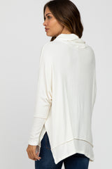 Ivory Soft Knit Dolman Sleeve Cowl Neck Maternity Top