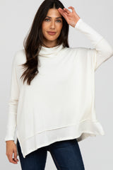 Ivory Soft Knit Dolman Sleeve Cowl Neck Top