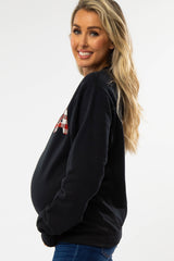 Black Checkered Mama Maternity Sweatshirt