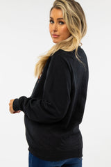 Black Checkered Mama Maternity Sweatshirt