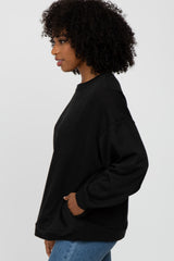 Black Soft Fuzzy Lining Sweatshirt