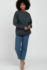 Charcoal Soft Fuzzy Lining Sweatshirt