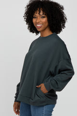 Charcoal Soft Fuzzy Lining Sweatshirt