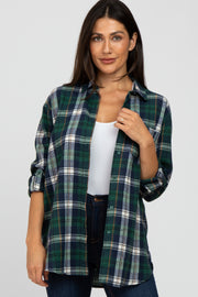 Forest Green Plaid Oversized Top