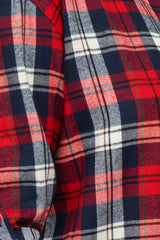 Red Plaid Oversized Top