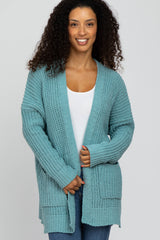 Light Blue Chunky Knit Cardigan